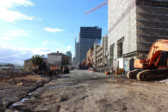 Construction site for Queens Wharf.