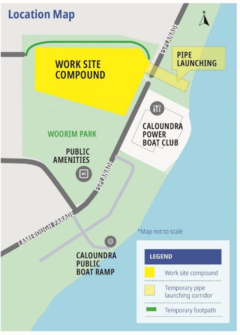 Location map – Emergency works site at Woorim Park, Golden Beach