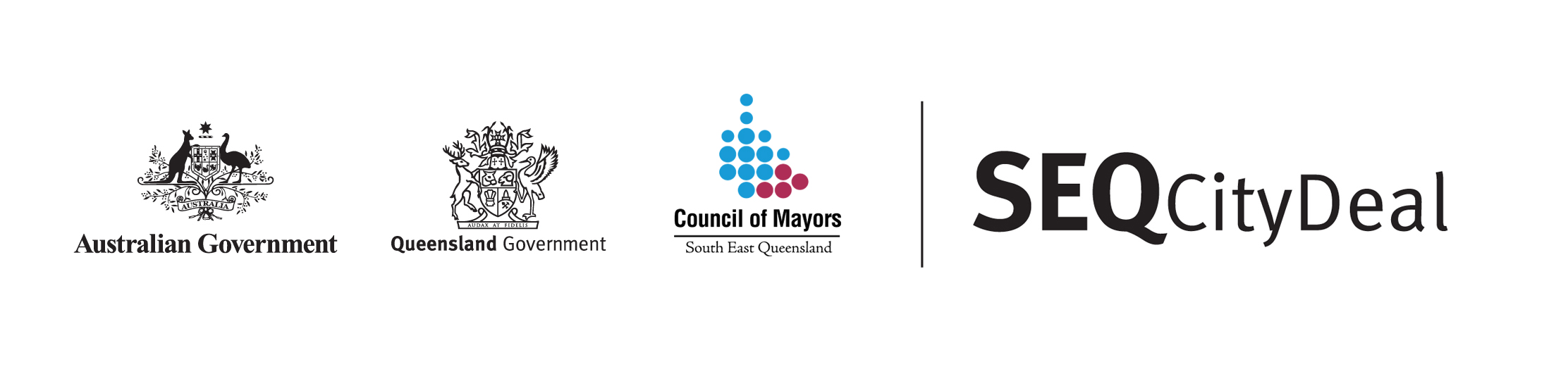 logos of the Australian Government, Queensland Government and Council of Mayors 