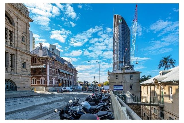 The streets surrounding Queens Wharf as construction begins.